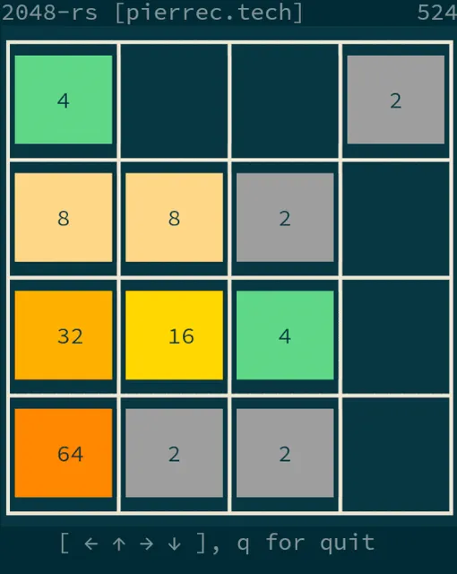 2048-rs – Spielansicht