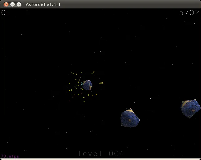 Asteroid – Spielansicht