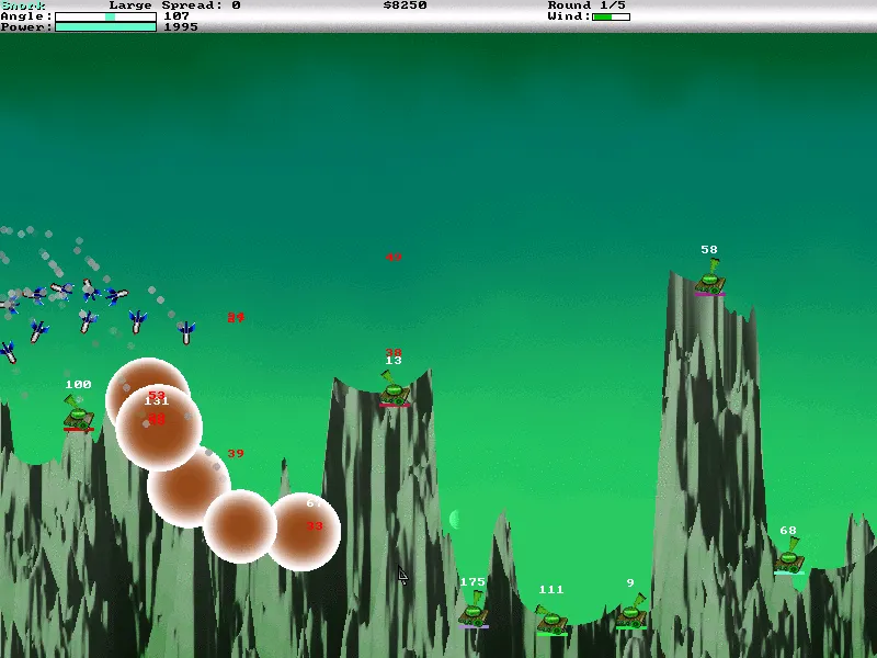 Atomic Tanks – Spielansicht