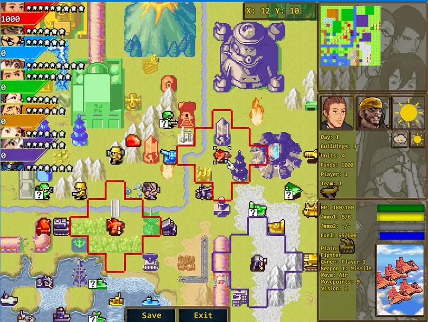 Commander Wars – Spielansicht