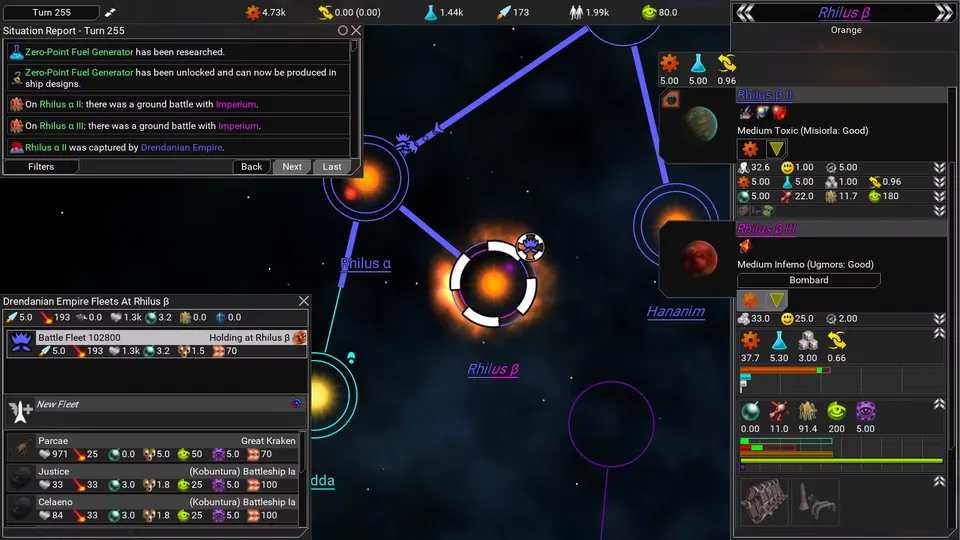 FreeOrion – Spielansicht