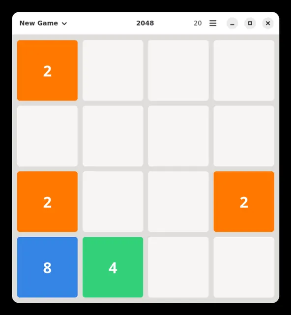 gnome-2048 – Spielansicht