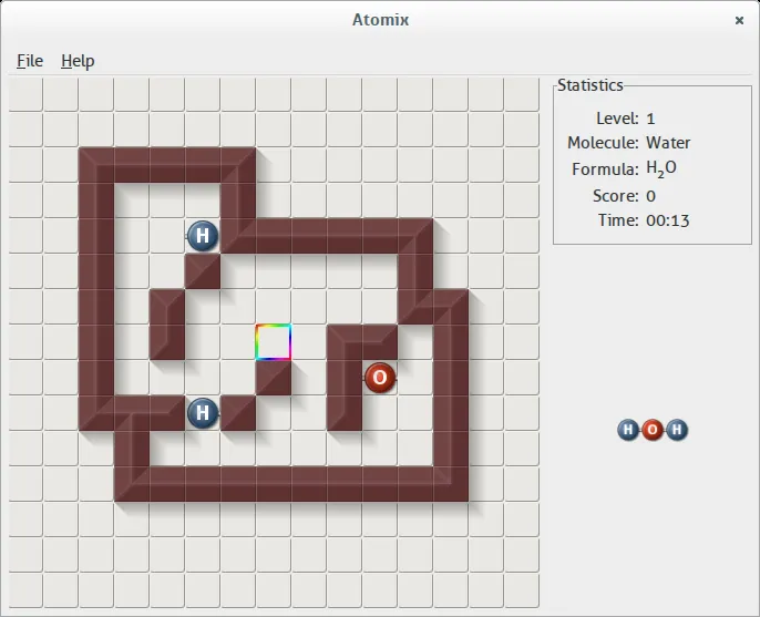 GNOME Atomix – Spielansicht