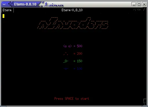 nInvaders – Spielansicht
