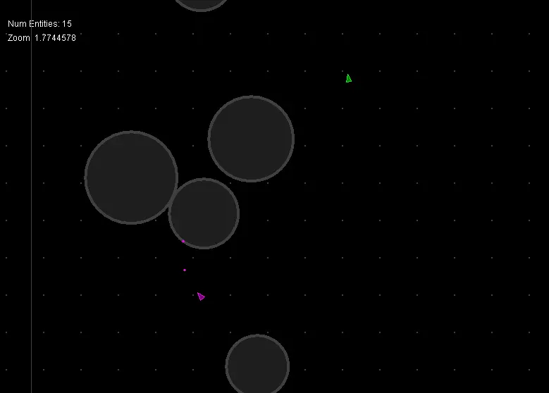 Physics Spacewar – Spielansicht