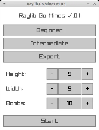 Raylib Go Mines – Spielansicht