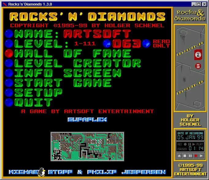 Rocks'n'Diamonds – Spielansicht
