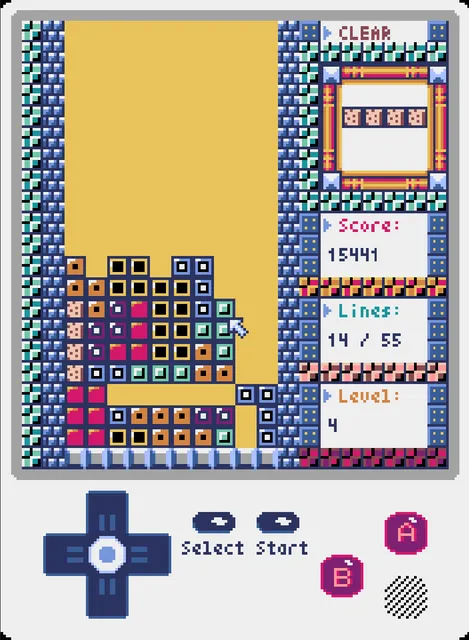 Tetris Pyxel – Spielansicht