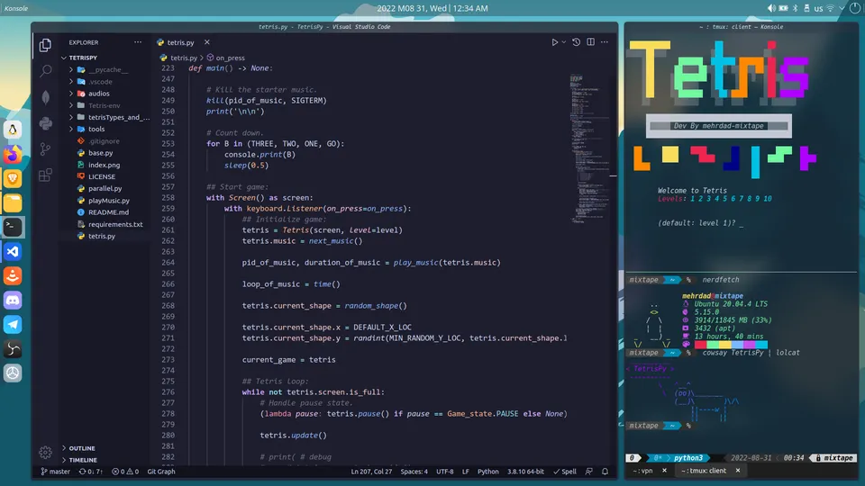 TetrisPy – Spielansicht