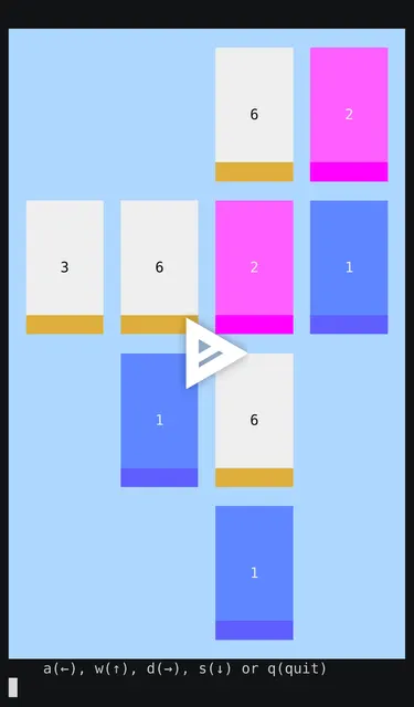 Threes-C – Spielansicht