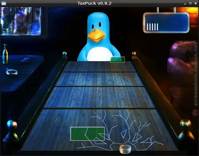 TuxPuck – Spielansicht