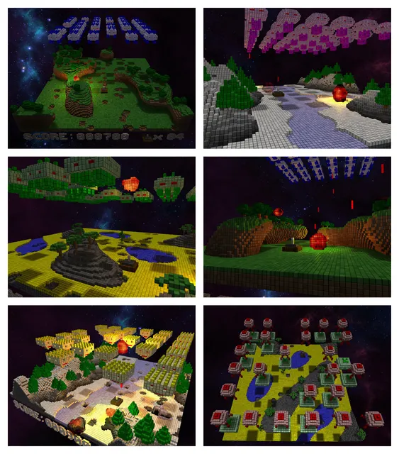 Voxeliens – Spielansicht