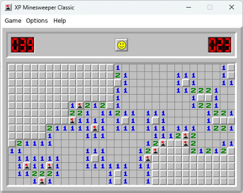 XP Minesweeper Classic – Spielansicht